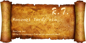 Reszegi Terézia névjegykártya